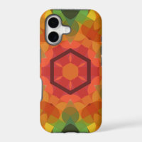 Retro Mandala Flower Orange Yellow and Green