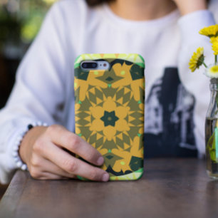 Retro Mandala Flower Orange Yellow and Green iPhone 11 Case