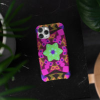 Retro Mandala Flower Pink Orange and Green