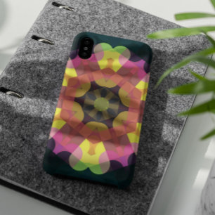 Retro Mandala Flower Pink Yellow and Green iPhone 11 Case
