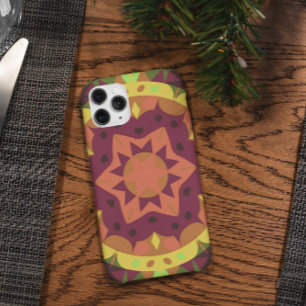 Retro Mandala Flower Purple Orange and Green iPhone 11 Case