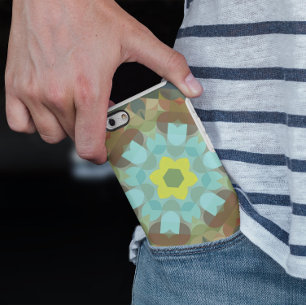 Retro Mandala Flower Yellow Blue and Brown iPhone 11 Case