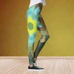 Retro Mandala Flower Yellow Blue and Brown Leggings<br><div class="desc">This retro mandala design features yellow,  blue,  and brown in a flower pattern. Funky and vibrant visuals for anyone who likes bright colours!</div>