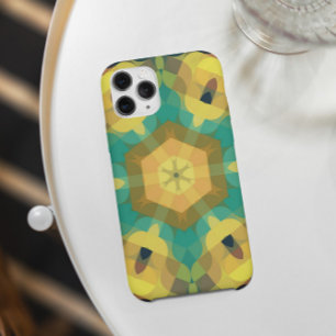 Retro Mandala Flower Yellow Blue and Green iPhone 11 Case
