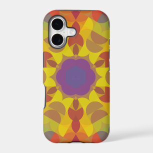 Retro Mandala Flower Yellow Orange and Purple