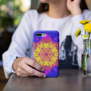 Retro Mandala Flower Yellow Pink and Blue iPhone 11 Case