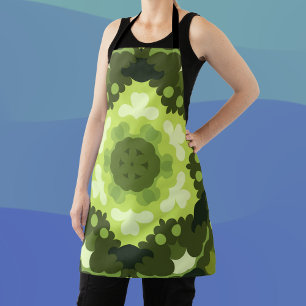 Retro Mandala Green Apron