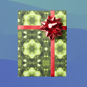 Retro Mandala Green Wrapping Paper