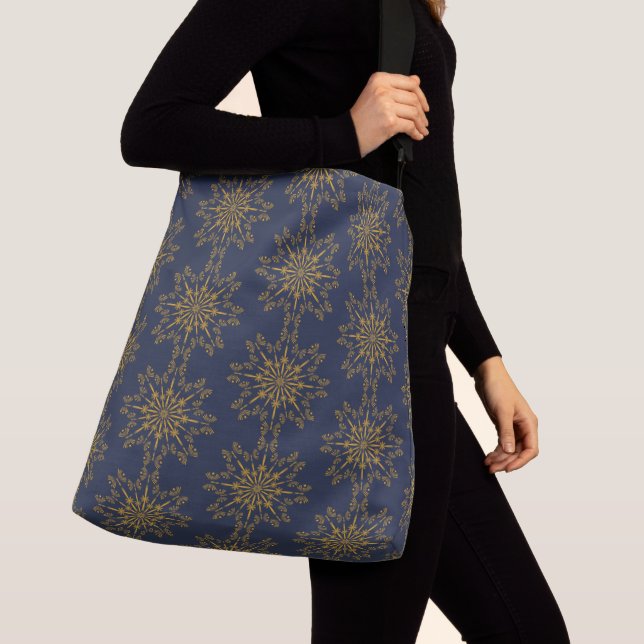 Retro Mandala Midnight Crossbody Bag (Close Up)
