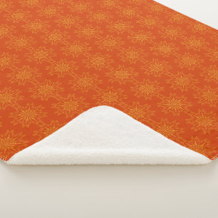 Retro Mandala Papaya Sherpa Blanket (3 Sizes)