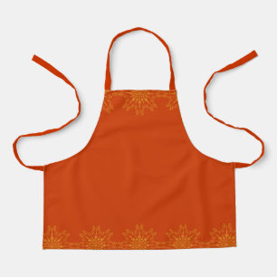 Retro Mandala Papaya Small Apron