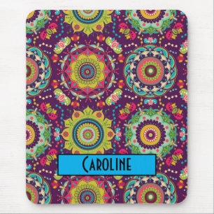Retro Mandala Pattern Mouse Mat