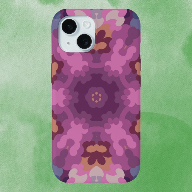 Retro Mandala Purple Pink and Orange Case-Mate iPhone Case (Creator Uploaded)