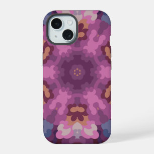 Retro Mandala Purple Pink and Orange iPhone 15 Case