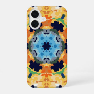 Retro Mandala Yellow Blue and Orange iPhone 16 Case