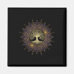 Retro Mandalas Vibe Tree Retro Tree Of The Mystica Magnet