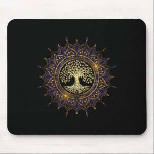 Retro Mandalas Vibe Tree Retro Tree Of The Mystica Mouse Mat