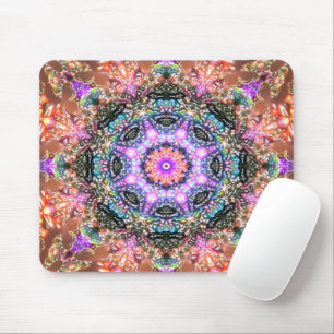 Retro marbled flower coloured skin tones persian  mouse mat