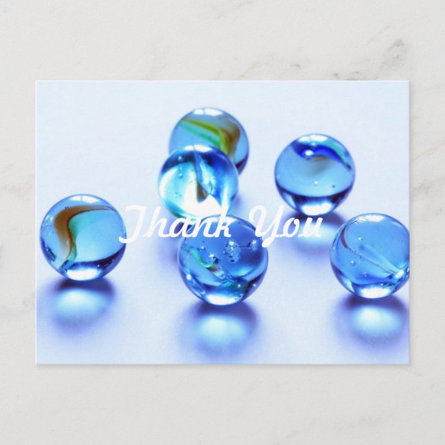 Retro Marbles Thank You Postcard (Front)