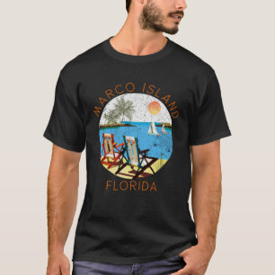 Retro Marco Island Souvenir Vintage beach Vacatio T-Shirt
