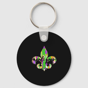 Retro Mardi Gras 2025 Louisiana New Orleans Women Key Ring