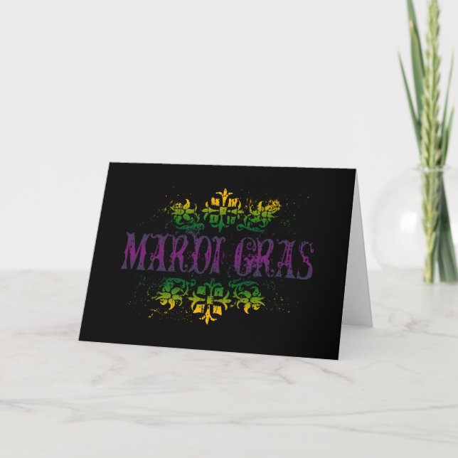 Retro Mardi Gras Card (Front)