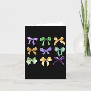 Retro Mardi Gras Coquette Bow Louisiana New Orlean Card