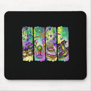 Retro Mardi Gras Fleur De Lis King Cake Louisiana Mouse Mat