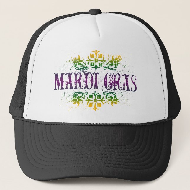 Retro Mardi Gras Trucker Hat (Front)