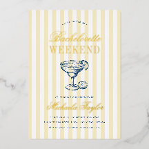 Retro Margarita Preppy Gold Bachelorette Weekend
