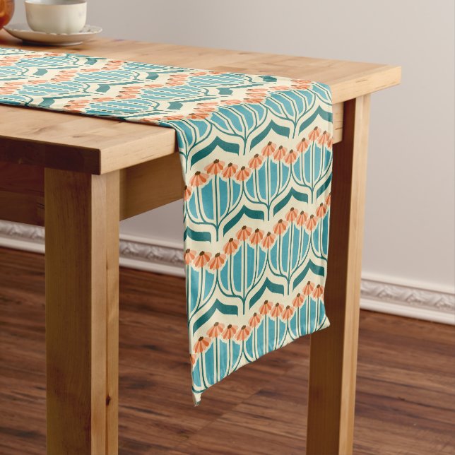 Retro marigolds  long table runner (In Situ)