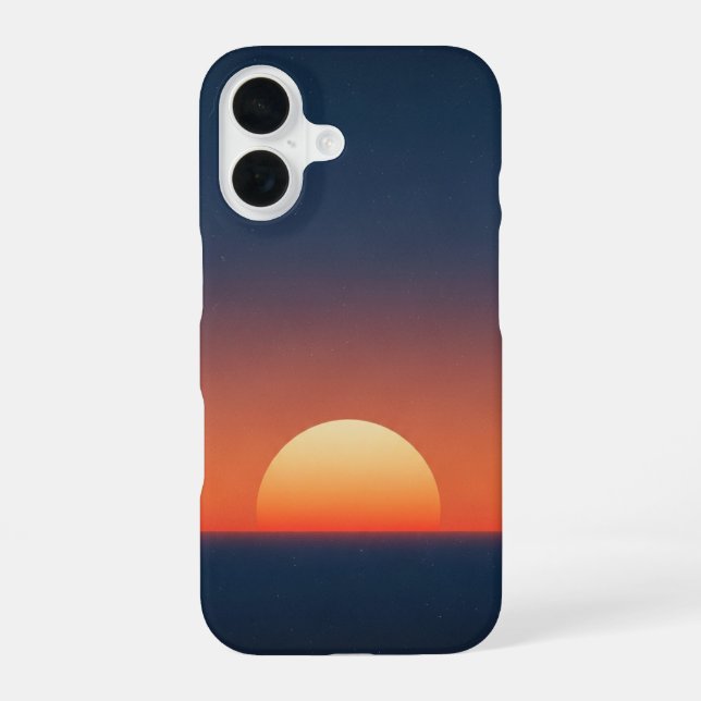 Retro Marine Horizon iPhone 16 Case (Back)