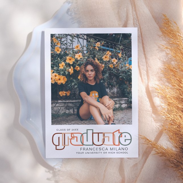 Retro | Maroon Graduate Photo Announcement (Creator Uploaded)