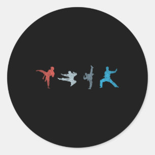 Retro Martial Arts Athlete Gift Karate Classic Round Sticker