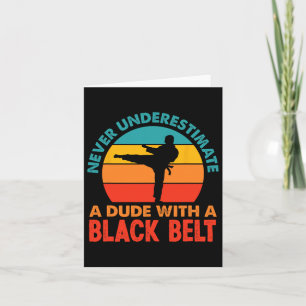 Retro Martial Arts Black Belt Karate  Card