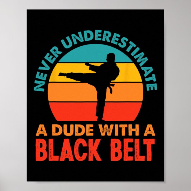 Retro Martial Arts Black Belt Karate  Poster (Front)