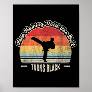 Retro Martial Arts Black Belt Training Graphic Poster