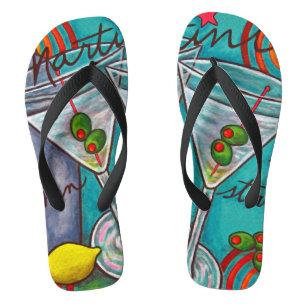 Retro Martini Adult, Wide Strap Flip Flops