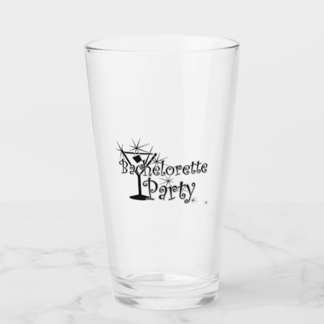 Retro Martini - Bachelorette Party Glass (Front)