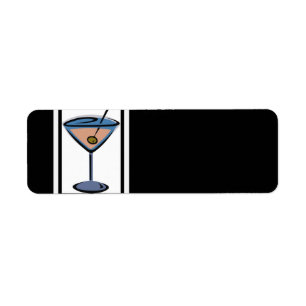 Retro Martini Cocktail Address Labels
