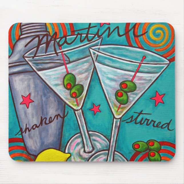 Retro Martini Mouse Pad (Front)