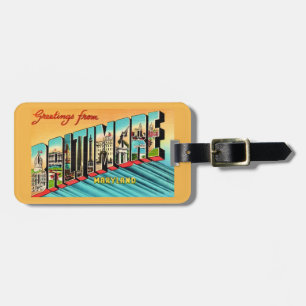 Retro Maryland Postcard Luggage Tag