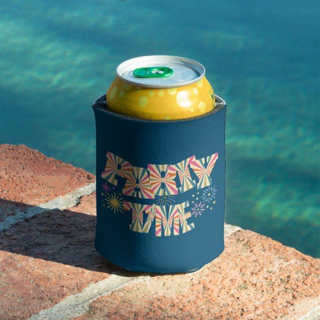 Retro Mask Letters Party Time Fireworks Can Cooler (In Situ Pool)