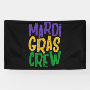 Retro Masquerade Mardi Gras Crew Beads Parade Banner