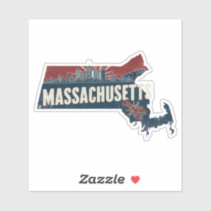Retro Massachusetts Sticker