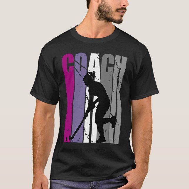 Retro Master Hockey Instructor Feminine Coach Coac T-Shirt (Front)