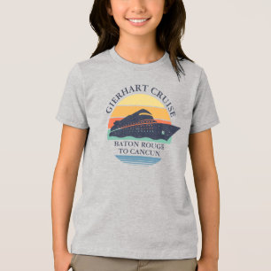 Retro Matching Family Cruise Personalised Vacation Tri-Blend Shirt
