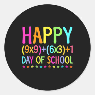 Retro Math Formula 100 Days Of School  Teacher Boy Classic Round Sticker