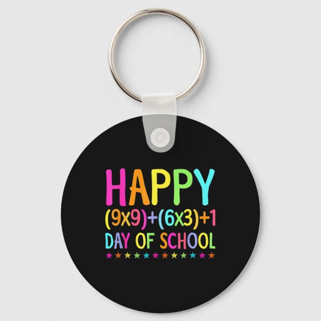 Retro Math Formula 100 Days Of School  Teacher Boy Key Ring (Front)