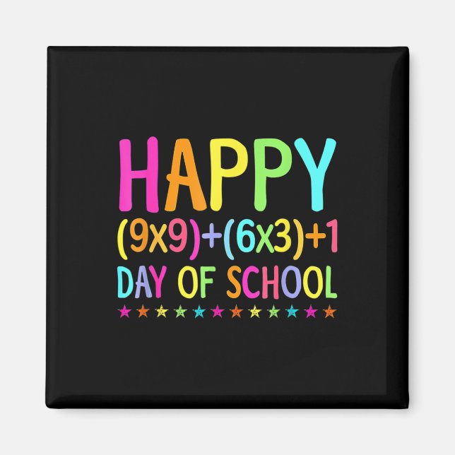 Retro Math Formula 100 Days Of School  Teacher Boy Magnet (Front)